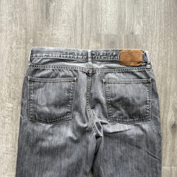 American Eagle Outfitters Mens Jeans Gray Wash Straight Fit 34x32 - Picture 6 of 7